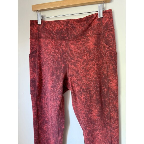 Lululemon Invigorate High-Rise Tight in Denim Wash Print Autumn Red Black Sz 12 - Picture 4 of 7